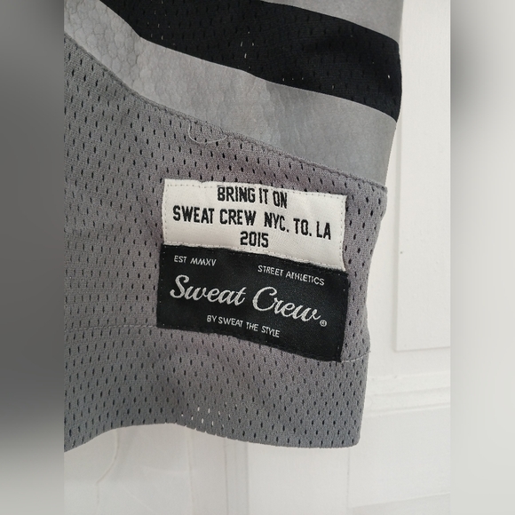 Black and Gray Varsity Bomber Jacket with Sporty Stripes - Picture 4 of 9